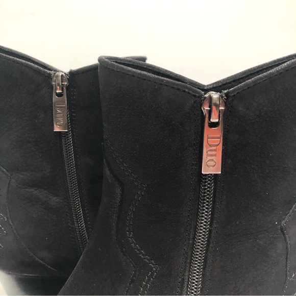 Duo Boots black nubuck leather western style booties size EU 36 US 5.5 EUC - Picture 4 of 12